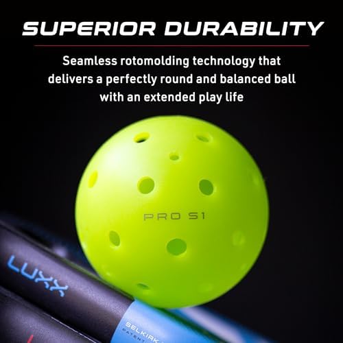 Selkirk Pro S1 Ball | Crack-Resistant | 38 Hole Outdoor Pickleball Balls | USAPA Approved Pickle Ball for Tournament Play | Advanced Aerodynamics |