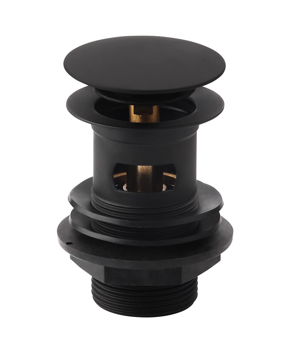 Bathroom Black Basin Waste | Slotted Waste | Pop Up Sink Plug | Click Clack Waste