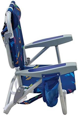 Rio Beach Kid's 5-Position Lay Flat Backpack Folding Beach Chair, Surf Power Surfer