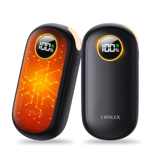 Hand Warmers Rechargeable, Dual-Sided Heating with LED Display, Flashlight, 4 Heating Levels Electric Pocket Heater for Raynauds, Golf, Camping, Hunting, Gifts for Christmas Men Women