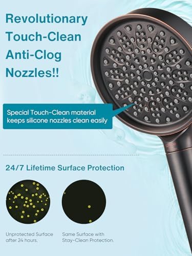 Cobbe Filtered Shower Head with Handheld, High Pressure 6 Spray Mode Showerhead with Filters, Water Softener Filters Beads for Hard Water - Remove Chlorine - Reduces Dry Itchy Skin, Oil Rubbed Bronze