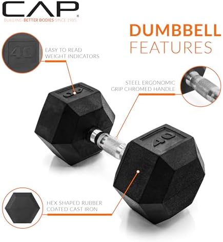 CAP Barbell Coated Dumbbell Weight | Multiple Options Pairs & Sets