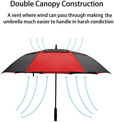 Golf Umbrella Large 58/62/68 Inch Automatic Open Golf Umbrella Extra Large Oversize Double Canopy Vented Umbrella Windproof Waterproof for Men and Women