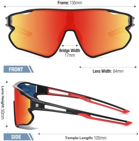 DUCO Kids Sunglasses Youth Baseball Sun Glasses Lightweight TR90 Frame UV400 Sports Cycling Shades for Boys Girls DK268
