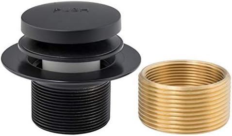 Artiwell Tip-Toe Bathtub Drains Trim Set with Two-Hole Overflow Faceplate, Replacement Bath Drain Trim Kit with 2-Hole Overflow Faceplate and Universal Fine/Coarse Thread (MATT BLACK)