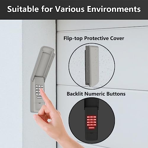 Universal Garage Door Opener Keypad Remote Wireless Keyless Keypad Compatible with Genie LiftMaster Chamberlain Craftsman Linear Overhead Door Wayne Dalton Opener has Learn Button or Dip Switch