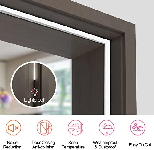 Kerf Weather Stripping Door Seal for Large Gap and Easy Installation (40 Feet, White)