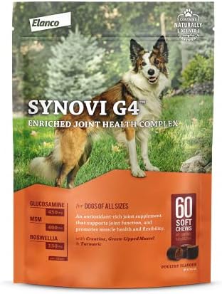 Synovi G4 Dog Joint Supplement Chews for Dogs of All Ages, Sizes and Breeds-60 Chews