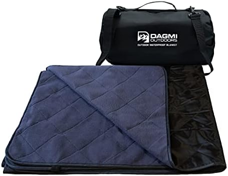 Waterproof Outdoor Blanket Large Fleece Stadium & Camping Blankets for Cold Weather. Perfect for Outdoors, Car, Dogs, Picnic. Windproof, Quilted, Extra Warm, Machine Washable.