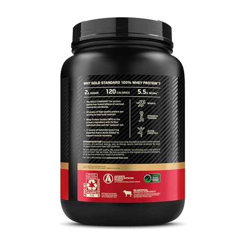 Optimum Nutrition Gold Standard 100% Whey Protein Powder, Double Rich Chocolate 1.98 Pound (Packaging May Vary)