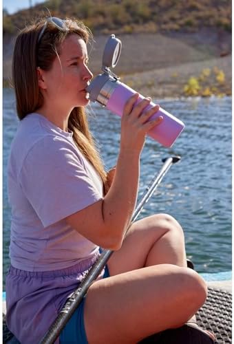 Stanley Quick Flip GO Water Bottle 24 oz | Push Button Lid | Leakproof and Packable for Travel and Sports | Insulated Stainless Steel | BPA-Free | Frost