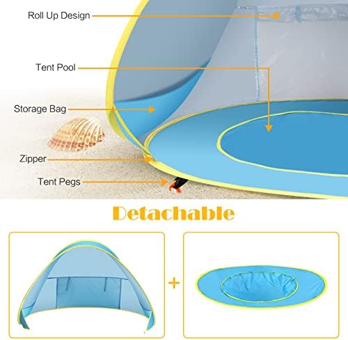 Sunba Youth Baby Pool Tent, UV Protection Infant Pop Up Sun Shelters Shade