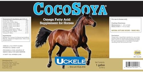 Uckele by SmartEquine CocoSoya Oil | Oil for Skin and Coat | Contains Soybean and Coconut Oil for Overall Coat Shine and Horse Health | Nourishing Fatty Acids for a Lustrous Appearance | 1 Gallon