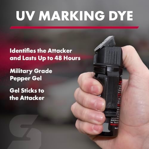 SABRE Crossfire Pepper Gel, Deploys At Any Angle, Maximizes Target Acquisition Against Multiple Threats, Belt Clip For Easy Carry, Fast Flip Top, Max Police Strength OC, Pepper Spray Option 1.5 fl oz