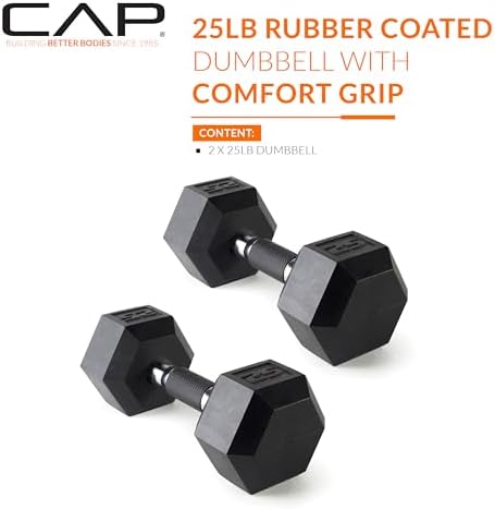 CAP Barbell Coated Dumbbell Weight | Multiple Options Pairs & Sets