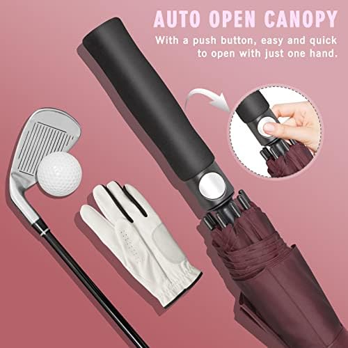 ZOMAKE Automatic Open Extra Large Golf Umbrella 51/54/62/68 Inch, Double Canopy Vented Windproof Oversize Stick Umbrellas for Rain