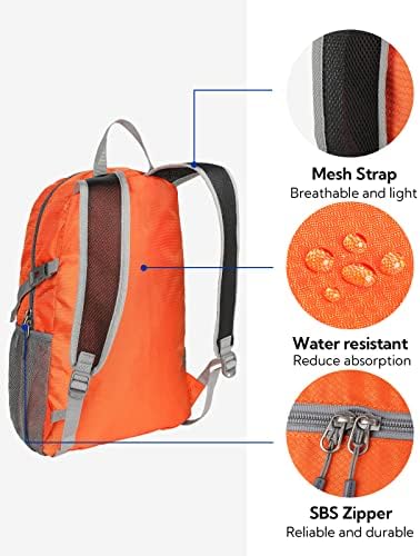 WATERFLY Small Lightweight Packable Backpack: 20l Ultra Light Foldable Travel Hiking Camping Daypack Day Pack for Man Woman