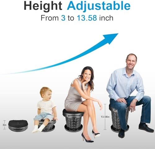 imodomio Retractable Portable Toilet Camping Toilet - Adjustable Height Camp Toilet Portable Potty for Camping, Car, Travel, Boat, Beach, Tent and Emergency Use