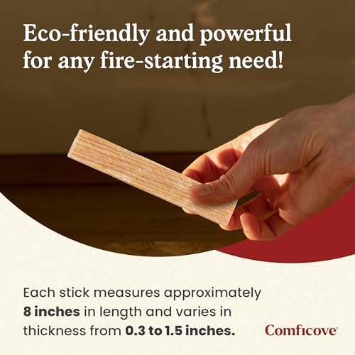 Fatwood Fire Starter Sticks 10 lbs | Premium Resin-Rich Pine Firewood | Fire Stick Ideal for Campfires, Fireplaces, Bonfires | Easy Fire Start with 2 Sticks | Camping Essentials | Comficove