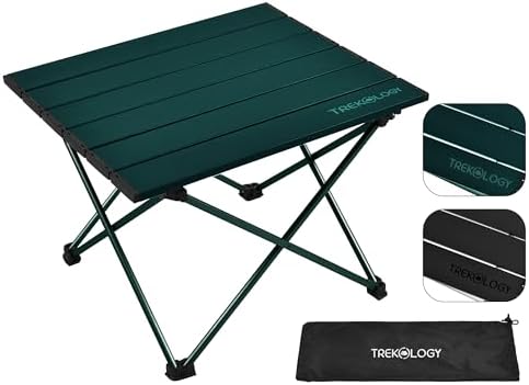 TREKOLOGY TALU Portable Folding Beach Table - Lightweight Travel Camp Table | Small Camping Table for Outdoor Adventures | Foldable, Compact, and Sturdy - Perfect for Camping, Picnic, Beach Trips