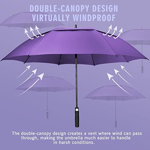 ZOMAKE Automatic Open Extra Large Golf Umbrella 51/54/62/68 Inch, Double Canopy Vented Windproof Oversize Stick Umbrellas for Rain