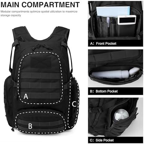 Mardingtop 25L Tactical Backpacks Molle Hiking daypacks for Camping Hiking Military Traveling Motorcycle
