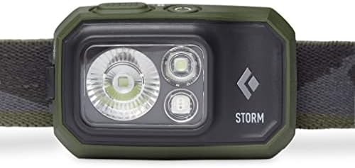 BLACK DIAMOND Storm 450 LED Headlamp, Waterproof and Dimmable Battery Powered Headlamp for Camping, Hiking, Hunting, Running, Work with Red Light Headlamp Mode, Dark Olive
