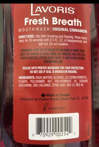 Lavoris Mouthwash, Original Cinnamon 15 fl oz /444 ml (Pack of 2)