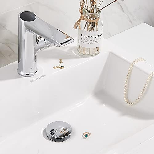 Bathroom Sink Drain, Vessel Sink Pop Up Drain with Detachable Basket Stopper,Anti-Explosion and Anti-Clogging Drain Strainer, Sink Drain Assembly Without Overflow Polished Chrome, REGALMIX RWF082A