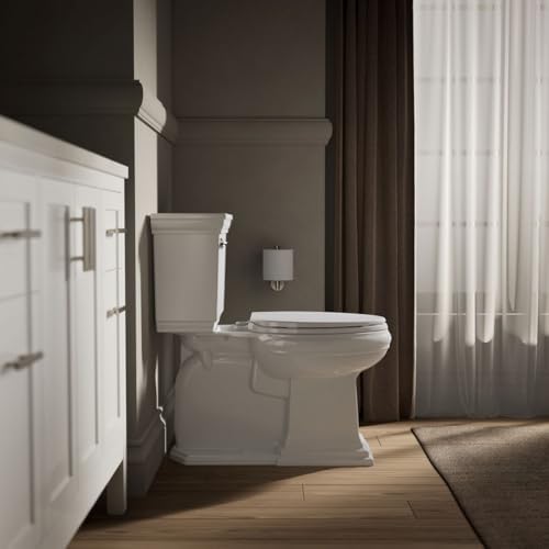 Kohler K-20110-0 Brevia Elongated Toilet Seat with Grip-Tight Bumpers, Quiet-Close Seat, Quick-Attach Hardware, White