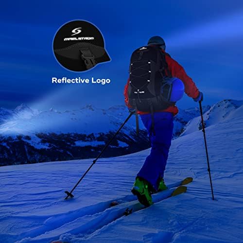 Maelstrom Hiking Backpack,Camping Backpack,40L Waterproof Hiking Daypack with Rain Cover,Lightweight Travel Backpack,Black