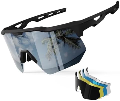 HAAYOT Polarized Sports Sunglasses for Men Women Youth Baseball Cycling Running Softball Biking Glasses 5 Lenses