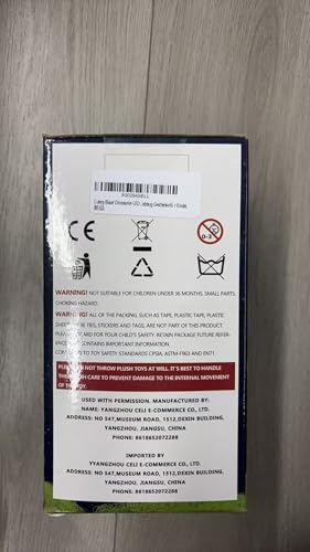 Cuteoy Light-up Singing Plush Blue Dinosaur LED Musical Stuffed Animal T-Rex Adjustable Volume Lullaby Plushies Birthday Christmas Toy Gifts for Kids Toddler Girls, 12"