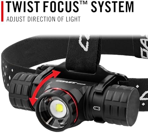 Coast® XPH34R 2075 Lumen USB-C Rechargeable-Dual Power LED Headlamp withPURE Beam® Twist Focus™ and Magnetic Base