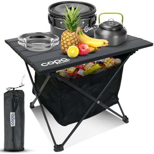 Portable Beach Table Aluminum Ultralight Adjustable Folding Camping Table with Storage Bag, Beach Tables for Sand Foldable, Camping Tables That Fold Up Lightweight…