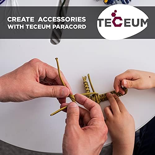 TECEUM 5/32" Paracord Rope 1000 – 1000ft / 200ft / 100ft / 50ft – Tactical Parachute Cord 4mm – 45+ Colors – Nylon String for Survival & Camping Gear – Stripe Cord for Survival – Utility Rope