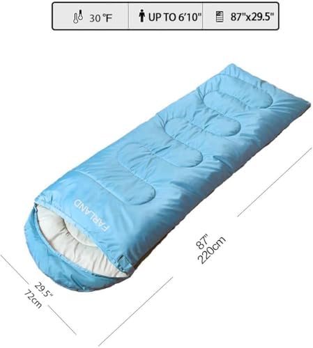 FARLAND Sleeping Bags 30℉ for Adults Teens Kids with Compression Sack Portable and Lightweight for 3-4 Season Camping, Hiking,Waterproof, Backpacking and Outdoors