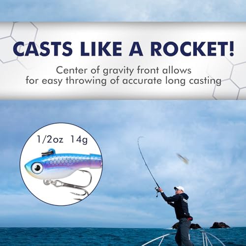 TRUSCEND Swimming or Jigging Fishing Spinners with Two-Way Spinning Spoons System, Rooster Tail Fishing Lures with Flash Copper Body & Blade, Freshwater and Saltwater Blade Bait for Bass Walleye Trout