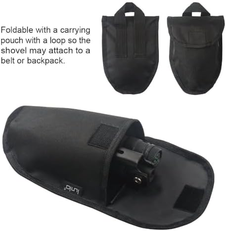 iunio Camping Shovel,Shovel Folding, Portable, Multitool, Foldable Entrenching Tool, Collapsible Spade, for Backpacking, Trenching, Hiking, Survival, Car Emergency