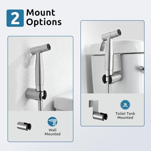 Hot and Cold Bidet Sprayer for Toilet, BRITULIF Bidet Attachment for Warm Water, Bidet with Warm Water Muslim Shower, Ideal for Feminine Hygiene, Pet Cleaning, Cloth Diapers, and Elderly Care