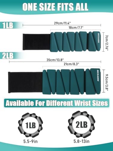Wrist Ankle Weights Set of 2(1 lb/2 lbs Each) Adjustable Weights Training Intensity for Strength Training Walking Running Yoga Pilates Jogging for Women Men