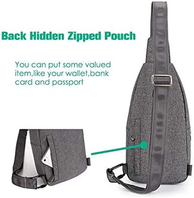 WATERFLY Small Crossbody Sling Backpack Anti Theft Backpack for Traveling Chest Shoulder Bag