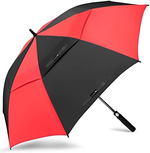 ZOMAKE Automatic Open Extra Large Golf Umbrella 51/54/62/68 Inch, Double Canopy Vented Windproof Oversize Stick Umbrellas for Rain