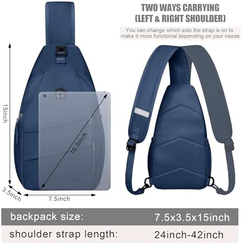 Crossbody Bags for Women Men Trendy Sling Bag Bakpack Casual Chest Bag with Convertible Shoulder Strap