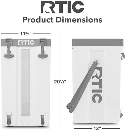 RTIC Halftime Water Cooler Portable Carrier Container, Drink Beverage Dispenser, Stackable with 2 Taps, Bottleless, BPA-Free, for Sports, Camping, BBQ, Parties, Picnic, & More, White