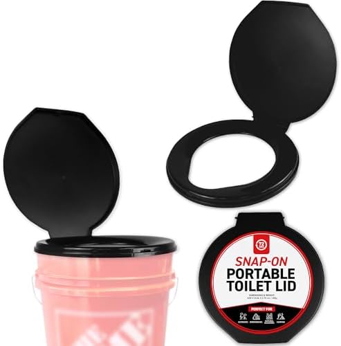 72 HRS Premium Portable Camping Toilet Seat with Lid for Camping, Hiking, Emergencies - Perfect for Emergency Preparedness, Backcountry, Car, Boat, Road Trips (No Bucket)