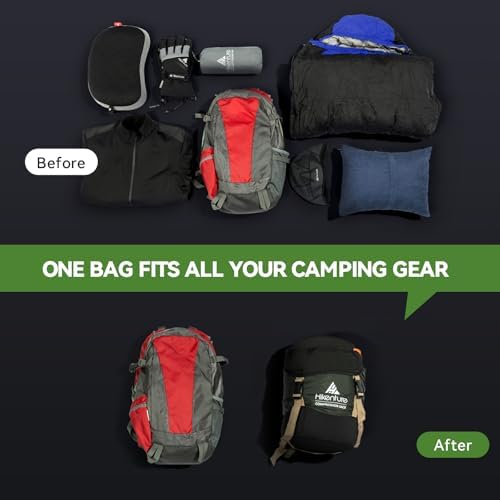 Hikenture Compression Sack for Sleeping Bag, Upgrade Anti-Tear Nylon Sleeping Bag Stuff Sack, 10L/14L/20L/30L Water-Resistant Compression Bag, Storage Bag