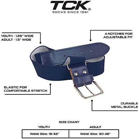 TCK Baseball or Softball Sock/Belt Combo- Youth & Adult Sizes for Boys and Girls Men and Women