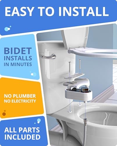 Clear Rear Bidet Attachment for Toilet - Self-Cleaning Dual Nozzle Bidet Toilet Seat with Adjustable Water Pressure - Easy Installation - Hygienic Toilet Accessories - 2 pack