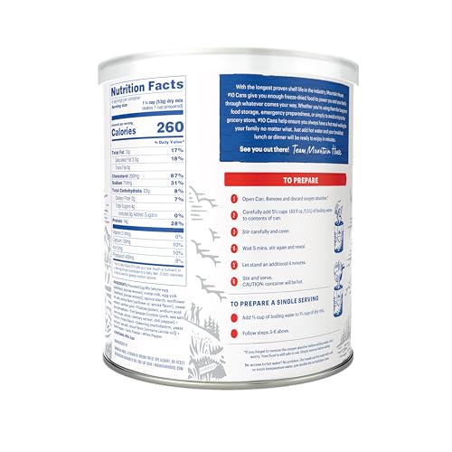 Mountain House Scrambled Eggs with Uncured Bacon #10 Can | Freeze Dried Survival & Emergency Food | Gluten-Free | 9 Servings